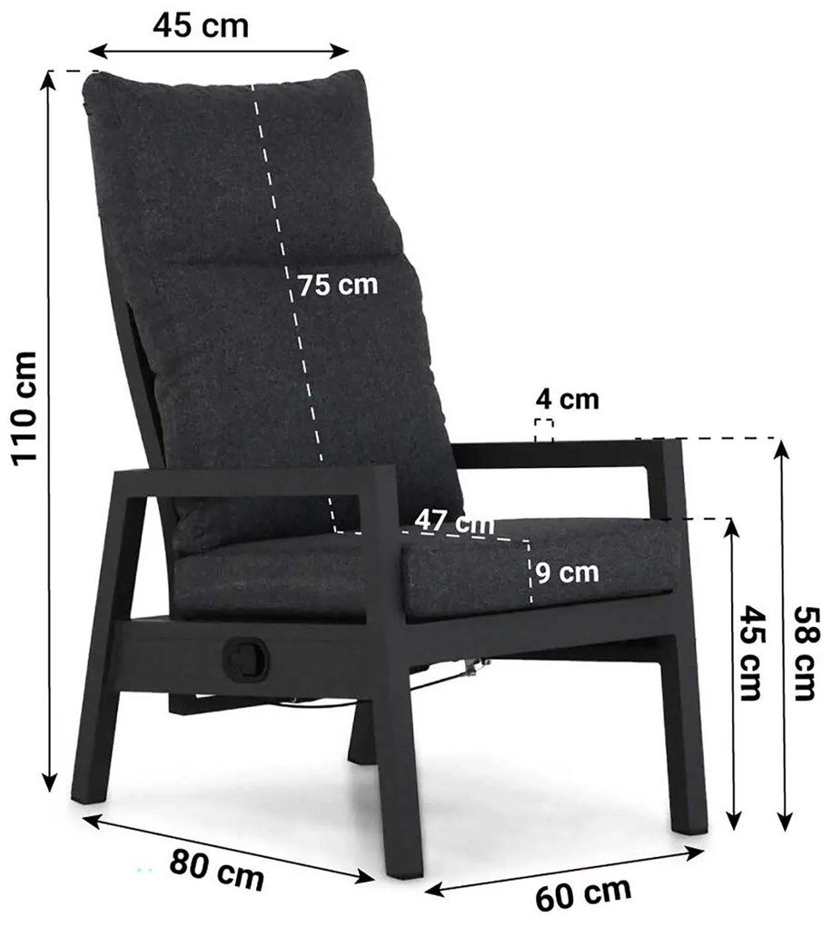Stoel en Bank Loungeset 7 personen Aluminium Grijs  Lifestyle Garden Furniture Venice