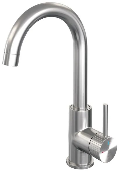 BRAUER Stripe Hoge Opbouw Wastafelmengkraan - draaibare ronde uitloop - model A - RVS-kleurig geborsteld PVD 5-NG-003-R5