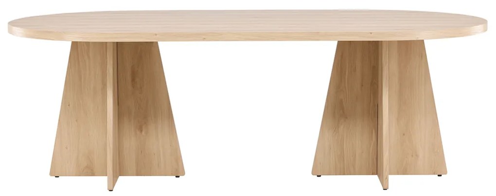 Ovale Eettafel Met Kruisvoet Naturel - 115 X 230cm.