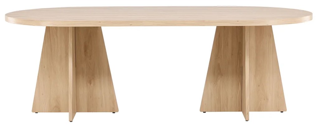 Ovale Eettafel Met Kruisvoet Naturel - 230 X 115cm.