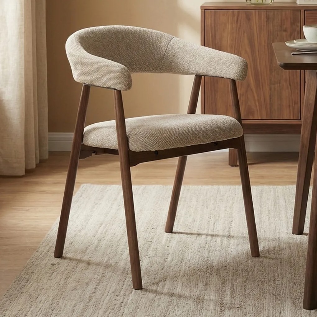 Walnoot Eetkamerstoel Ronde Rugleuning