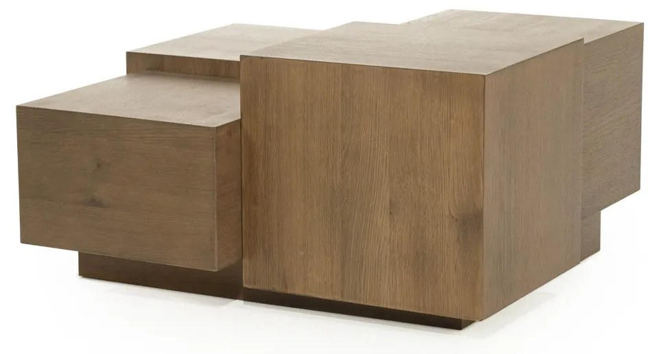Blokken Salontafel Eiken Bruin 80x80 Cm - 80 X 80cm.