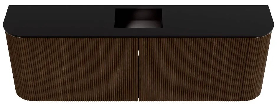 Mondiaz Joya 125cm toiletmeubel ronding links/rechts walnut met wastafel faye midden 1 kraangat urban