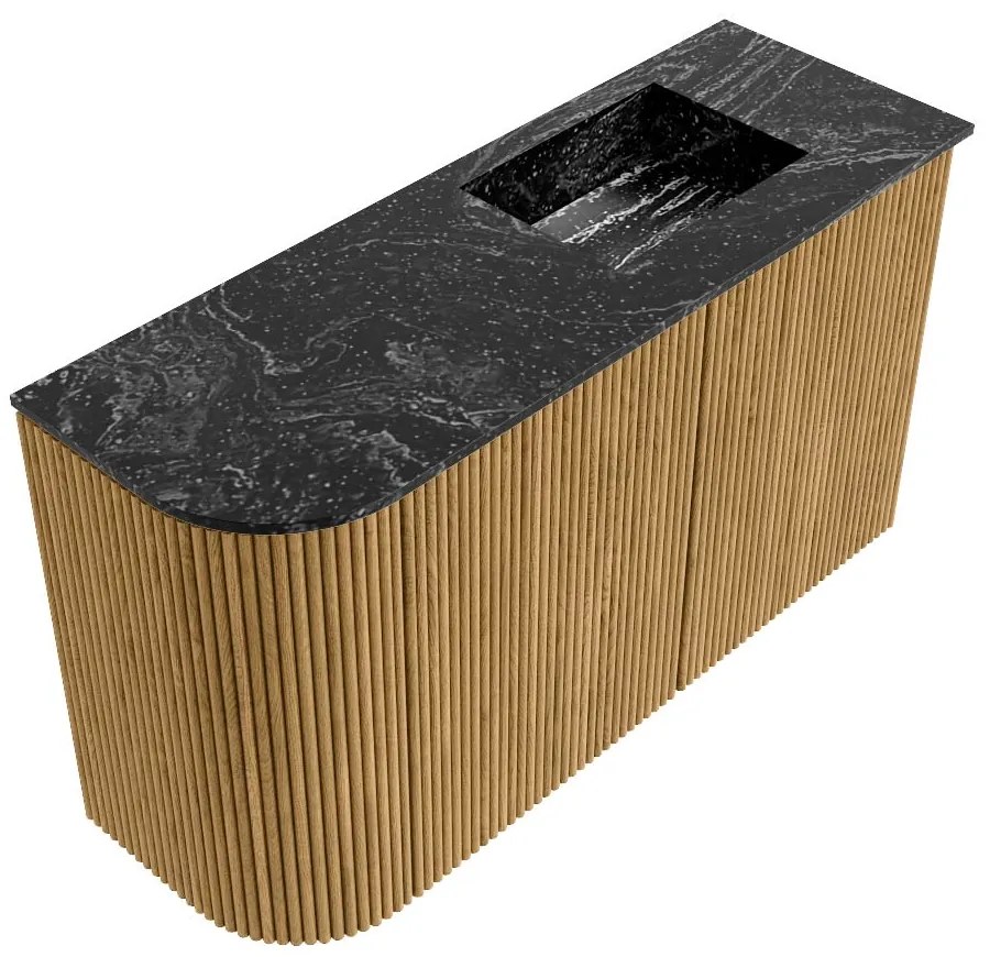 Mondiaz Joya DLux 70cm toiletmeubel ronding links oak met wastafel faye rechts zonder kraangat lava