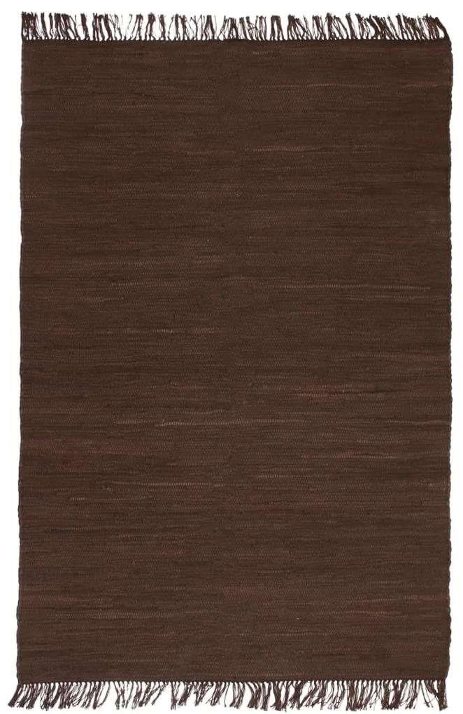 vidaXL Vloerkleed Chindi handgeweven 160x230 cm katoen bruin