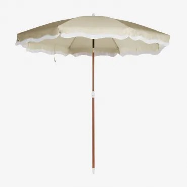 Parasol Ø230 Cm In Stof En Staal Jarko Tapioca Beige - Sklum