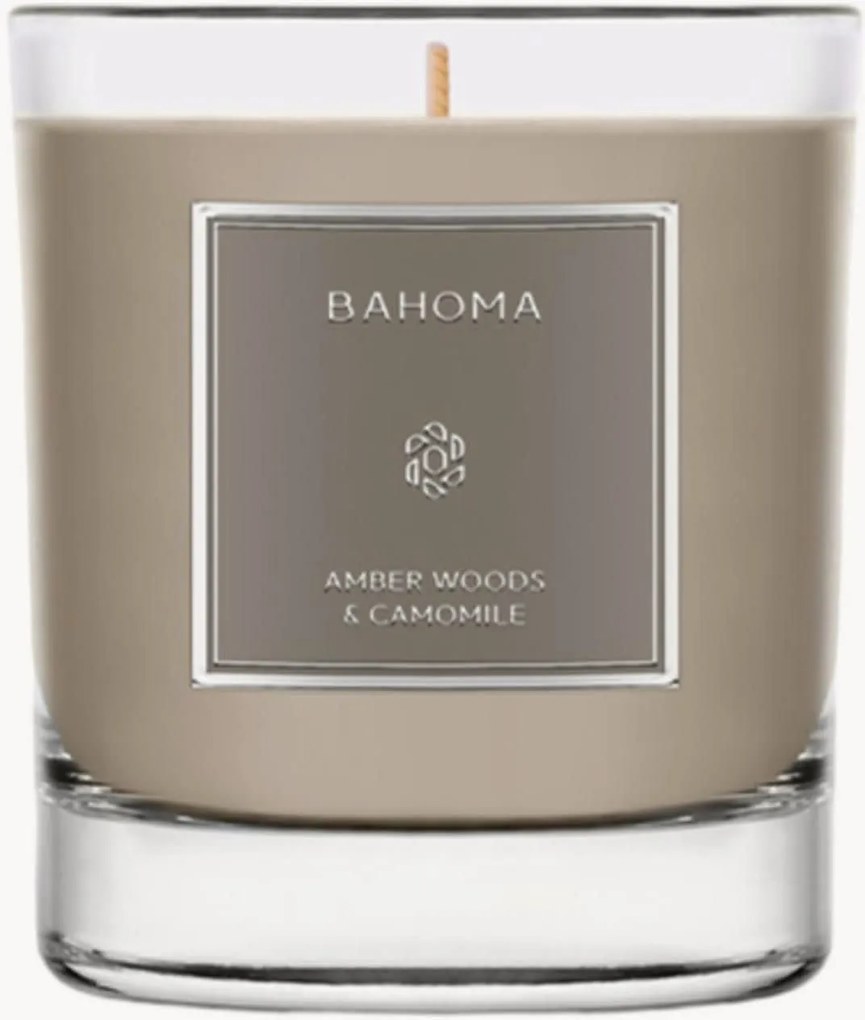 Handgegoten geurkaars Amber Woods & Chamomile (kruiden, kamille, muskus)