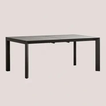 Rectangulaire Uitschuifbare Aluminium Tuintafel 180-240x100 Cm Starmi Grijs – Grafiet - Sklum