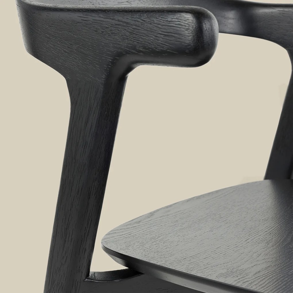 Houten Eetkamerstoel Zwart Minimalistisch