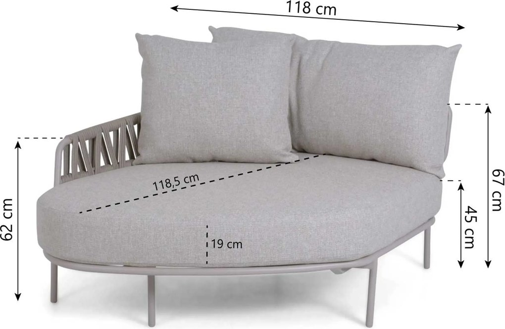 Hoek loungeset 5 personen Rope Taupe 4 Seasons Outdoor Calma/Ibiza