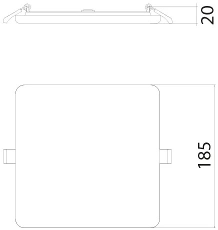 Prolumia 40004305 Prolumia LED Pro-Space 40004305 Pro-Space,inbouw,vierkant185mm,22W,1820Lm,3000K,Ra>80,120,dim(triac)