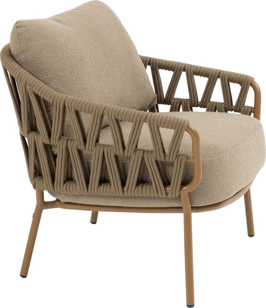 4 Seasons Outdoor Seasons Biarritz Low Dining Chair Amber With Cushions(per Stuks) Rope Taupe