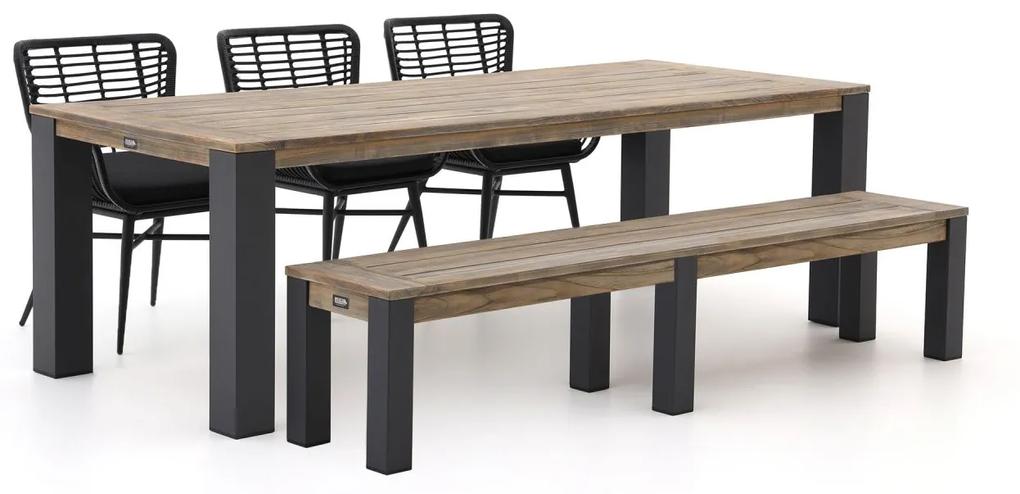 Intenso Asti/ROUGH-X 240cm dining tuinset met bank 5-delig