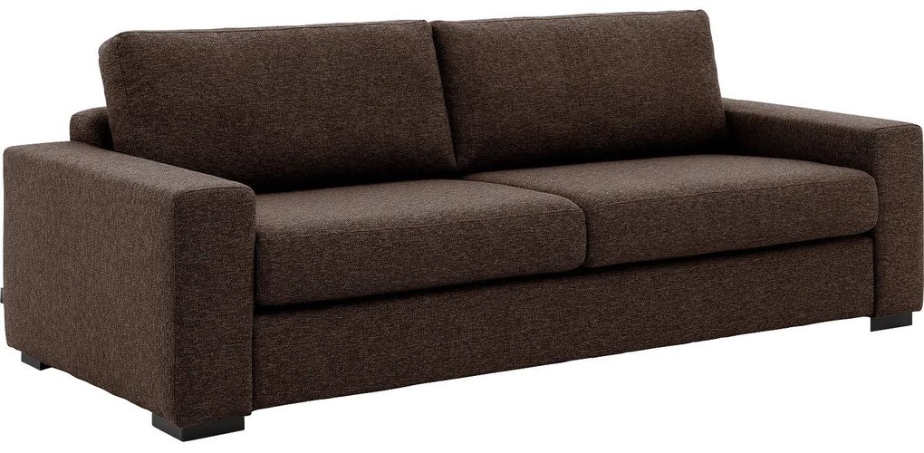 Goossens bruin, stof, 3-zits, stijlvol landelijk