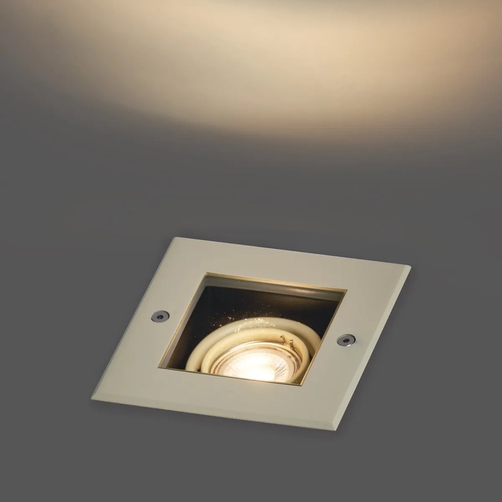 Moderne grondspot beige GU10 50mm draai- en kantelbaar IP65 - Oneon