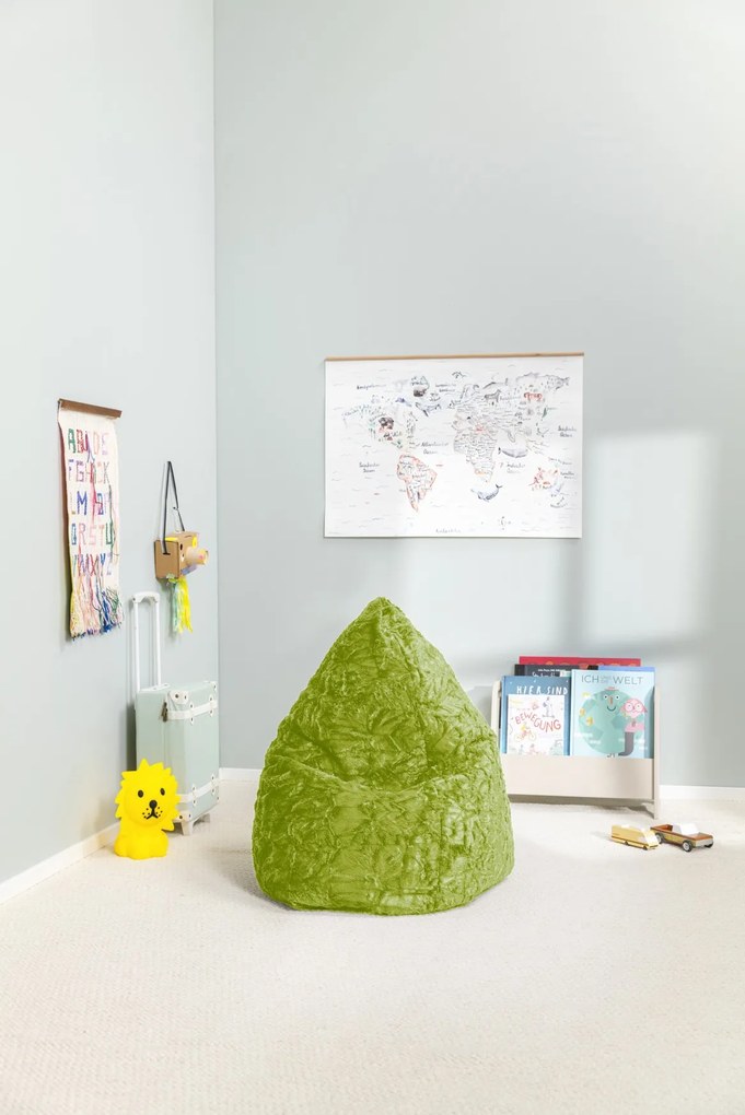 Kinder Zitzak BeanBag Fluffy L - Groen