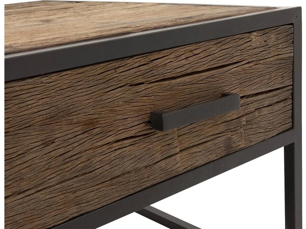 Goossens Eco Salontafel Otik rechthoekig, hout teak onbewerkt, urban industrieel, 120 x 44 x 70 cm