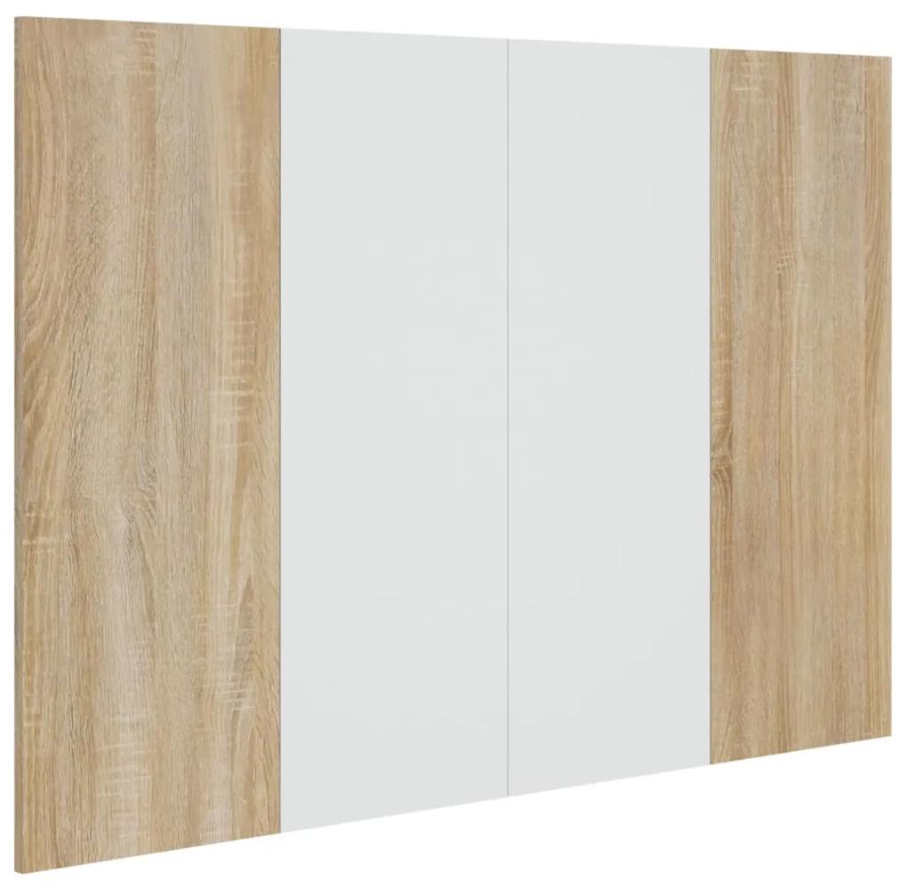 vidaXL Hoofdbord 120x1,5x80 cm bewerkt hout wit en sonoma eikenkleurig
