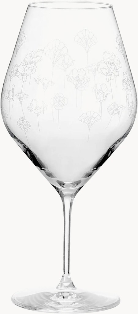 Witte wijnglazen Flower, 2-delig