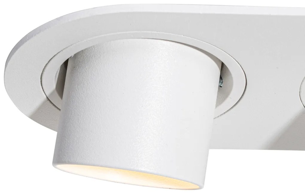 Set van 6 inbouwspots wit GU10 35mm kantelbaar 2-lichts - Installa Binnenverlichting Lamp