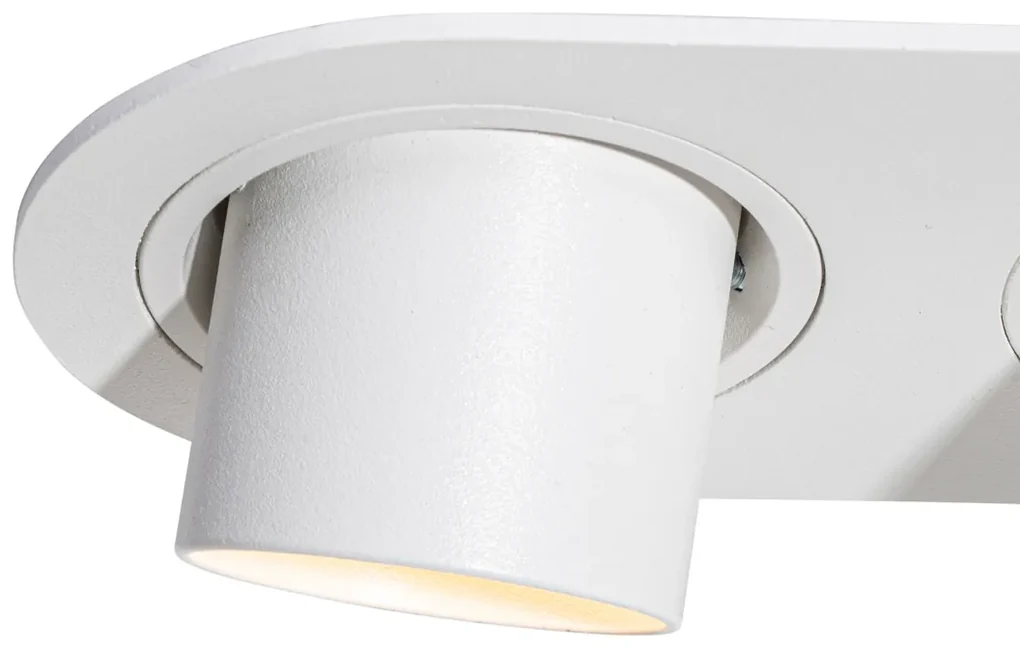 Set van 6 inbouwspots wit GU10 35mm kantelbaar 2-lichts - Installa Modern GU10 ovaal rond Binnenverlichting Lamp