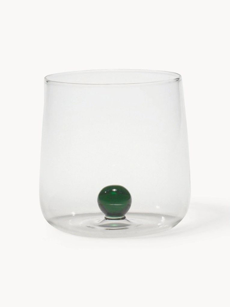 Handgemaakte waterglazen Bilia van borosilicaatglas, 6 stuks