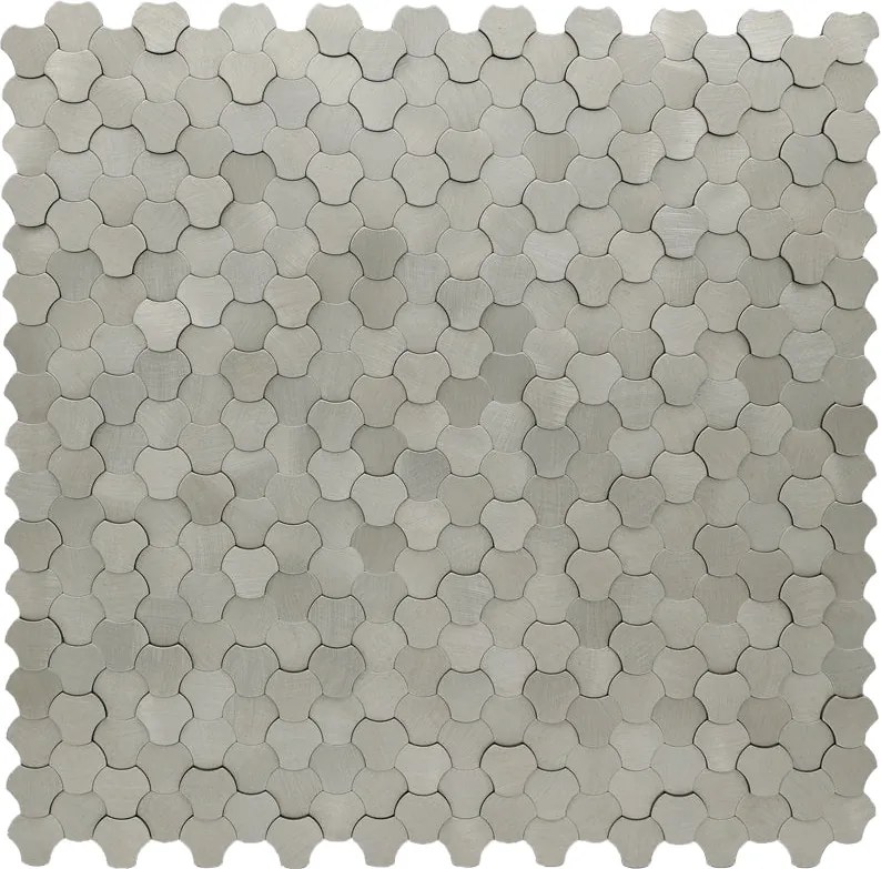 Zelfklevende Mozaïektegels Metaal | Driepas 3D Zilver | 30,5×29,6 cm | Keuken, Bad & WC