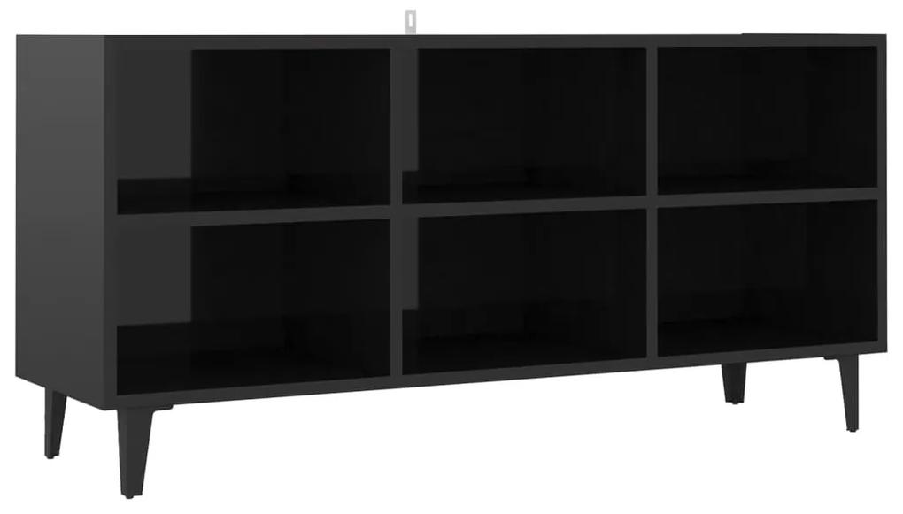 vidaXL Tv-meubel met metalen poten 103,5x30x50 cm hoogglans zwart