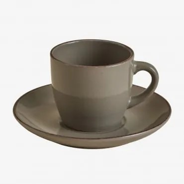 Verpakking Van 2 Ronilena Aardewerk Koffiekopjes Met Schoteltjes, 22 Cl Cederbruin - Bruin - Sklum