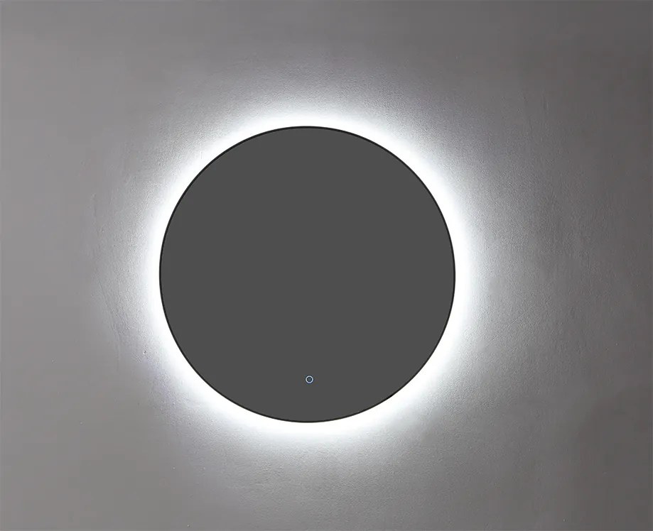 Lambini Designs Rodo ronde spiegel 100cm met spiegelverwarming en indirecte dimbare verlichting zwart mat