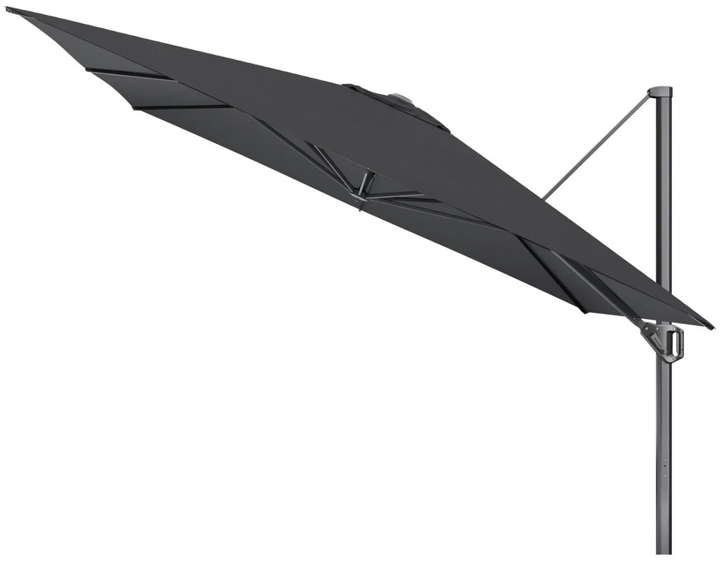 Platinum Challenger Telescope Zweefparasol premium - 3,5x3,5 - Faded Black met Marbella voet en hoes