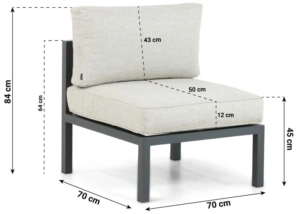 Hoek loungeset 6 personen Aluminium Grijs Lifestyle Garden Furniture Rodenzo