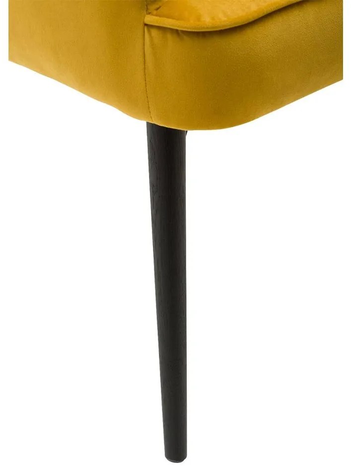 Goossens Eetkamerstoel Rob geel velvet stof met armleuning, urban industrieel