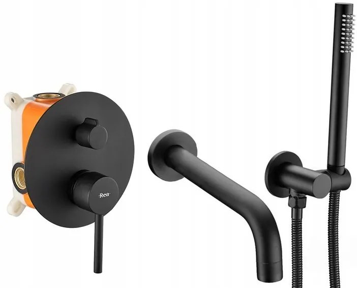 Inbouw badmengkraan Rea Lungo Black + BOX