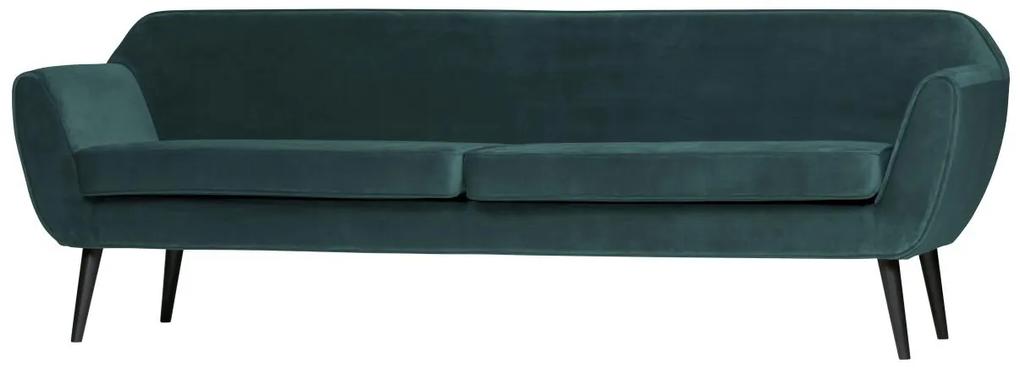 Woood Rocco xl sofa 230 cm fluweel teal - Katoen polyester - Velvet - Woood - Velours Fluweel