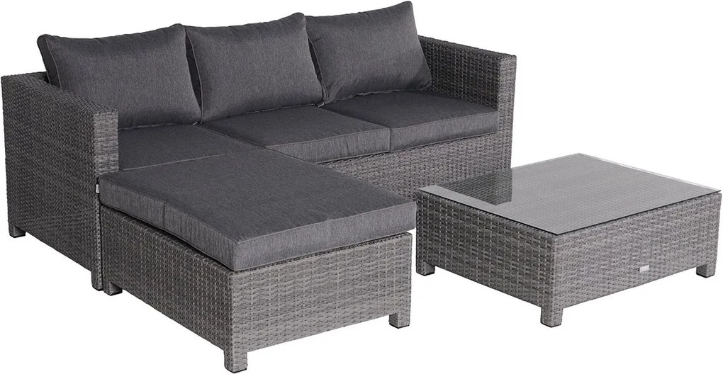 Garden Impressions Isabel loungeset 3-delig - donker grijs