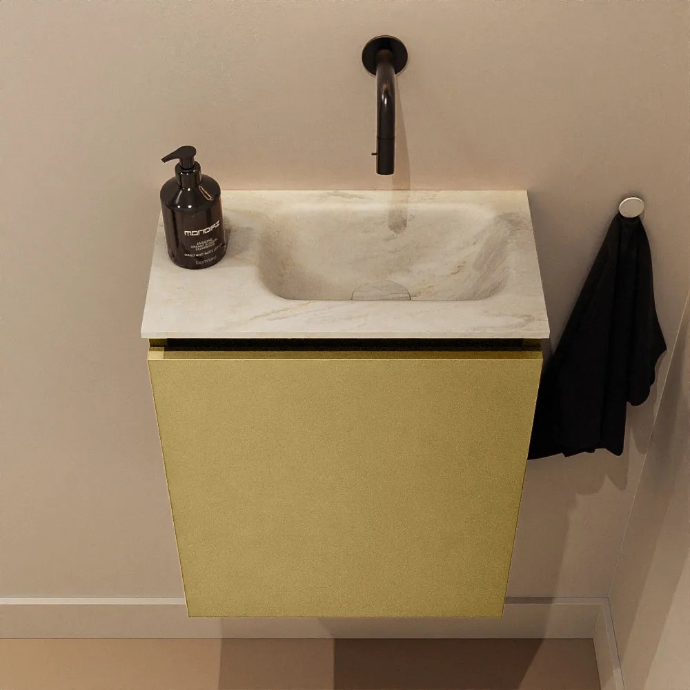 Mondiaz Ture DLux toiletmeubel 40cm oro met wastafel ostra rechts zonder kraangat