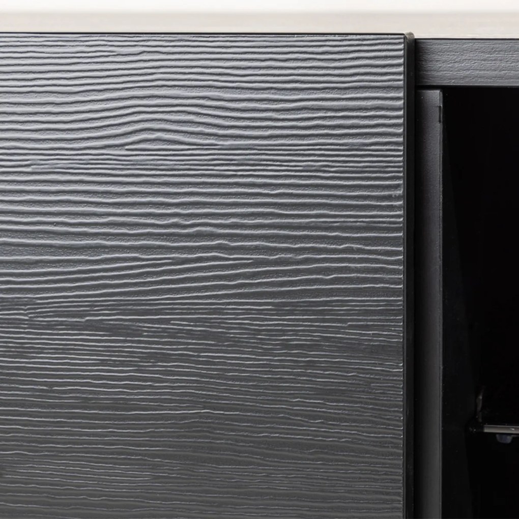 TV Meubel Met Opbergruimte Zwart - 160x47x45cm.