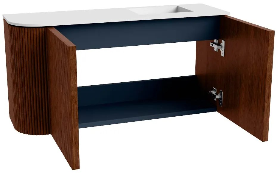 Mondiaz Joya 80cm toiletmeubel ronding links ruby met wastafel faye rechts zonder kraangat talc