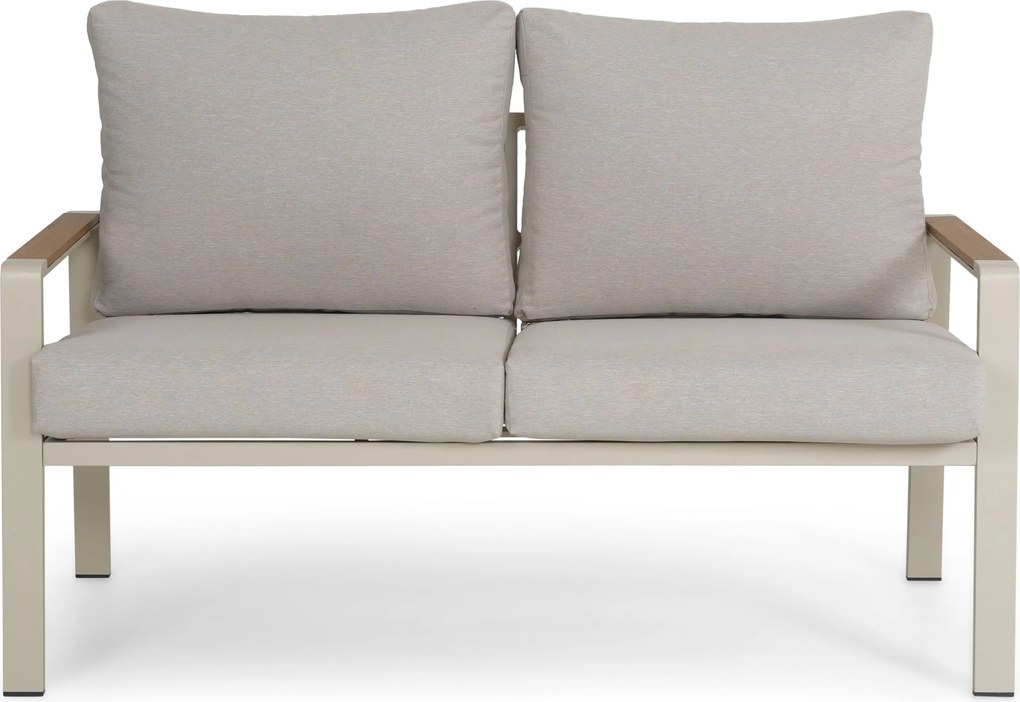 Stoel en Bank Loungeset 4 personen Aluminium Zand/Beige  Domani Furniture Leaf