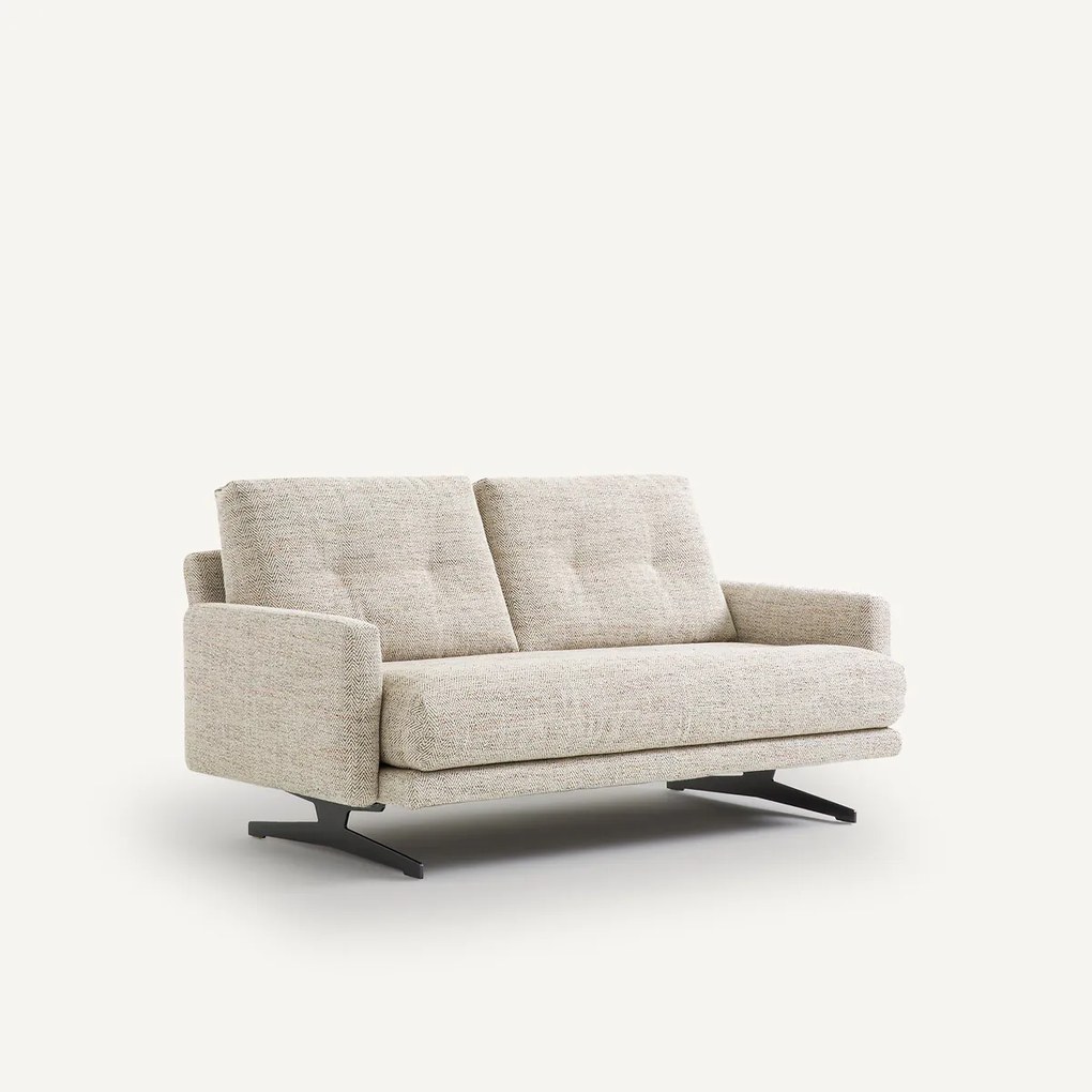 2-zits bank, in gestippelde visgraatstof, Delicato