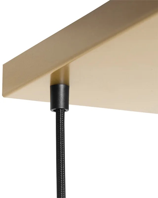 Hanglamp messing met blauw en groen glas 8-lichts - Sandra