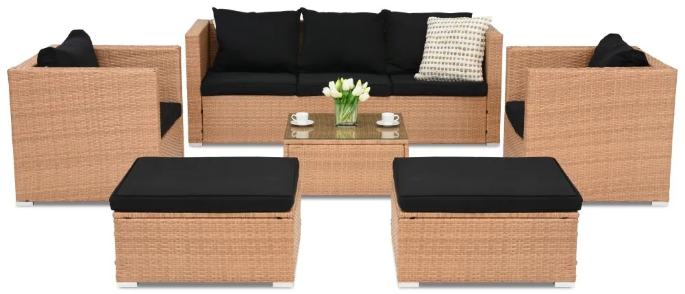 Roma Coffee 5 + 2 Garden Point honingpof tuinmeubelen in technorattan