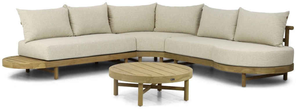 Hoek loungeset 5 personen Teak Old teak greywash  Santika Furniture Santika