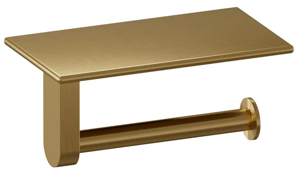 Brauer Gold Edition toiletrolhouder met planchet goud geborsteld PVD