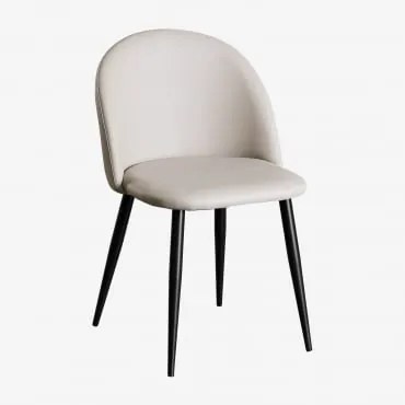 Kana Kunstleren Eetkamerstoel Grijs – Taupe – Koel & Zwart - Sklum