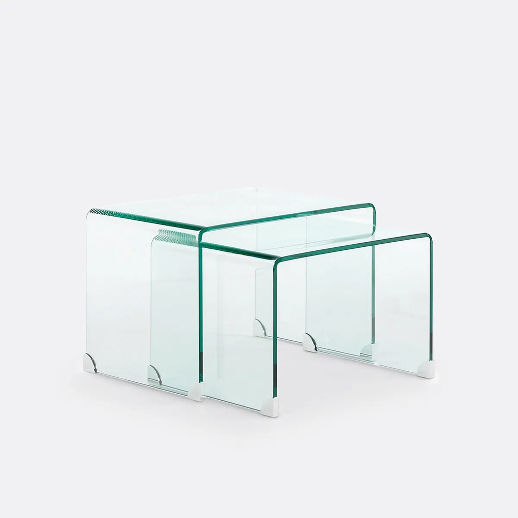 Nesttafeltjes van gehard glas, Joan