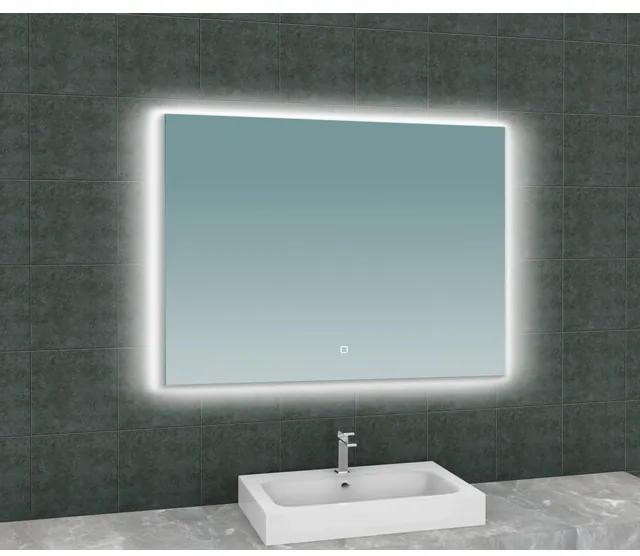 Wiesbaden Soul spiegel rechthoek met LED, dimbaar en spiegelverwarming 100 x 80 cm 38.4185