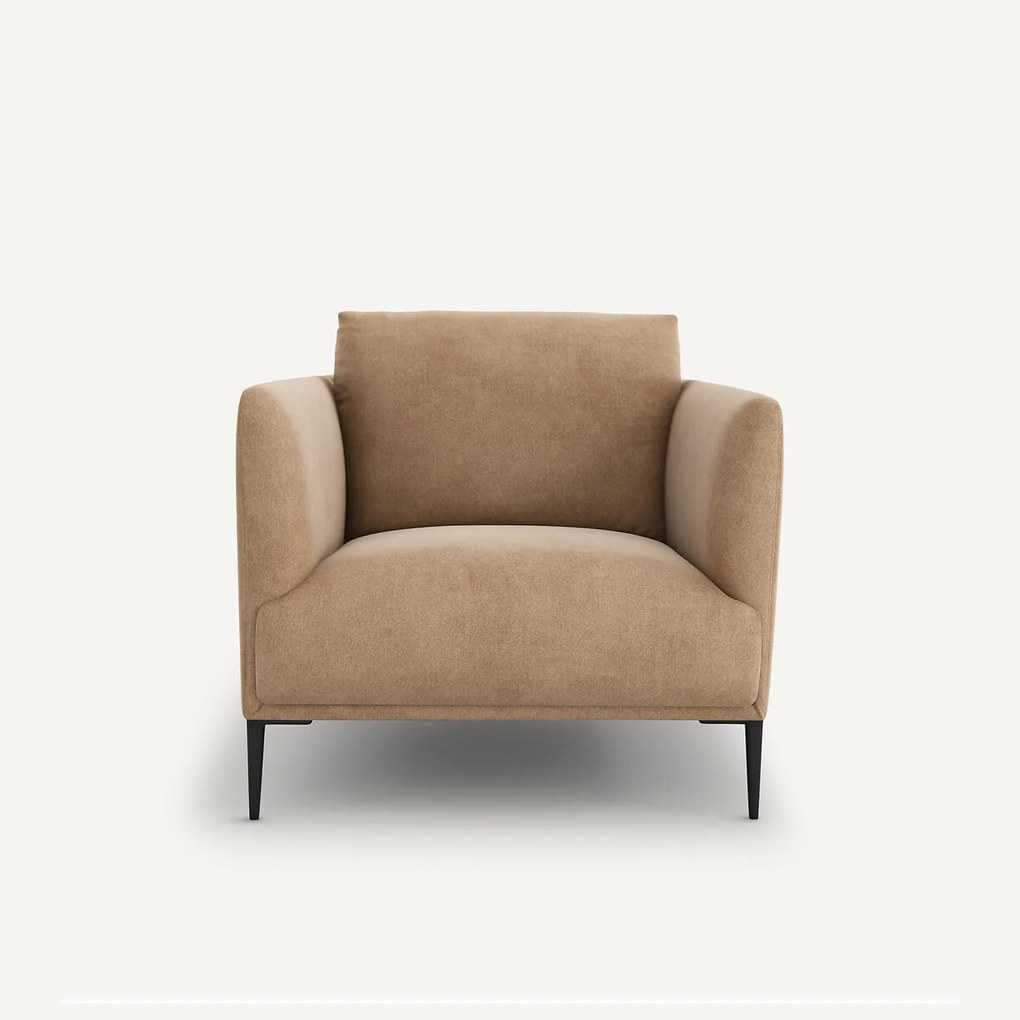 Bank, in stonewashed fluweel, Oscar, ontwerp Emmanuel Gallina