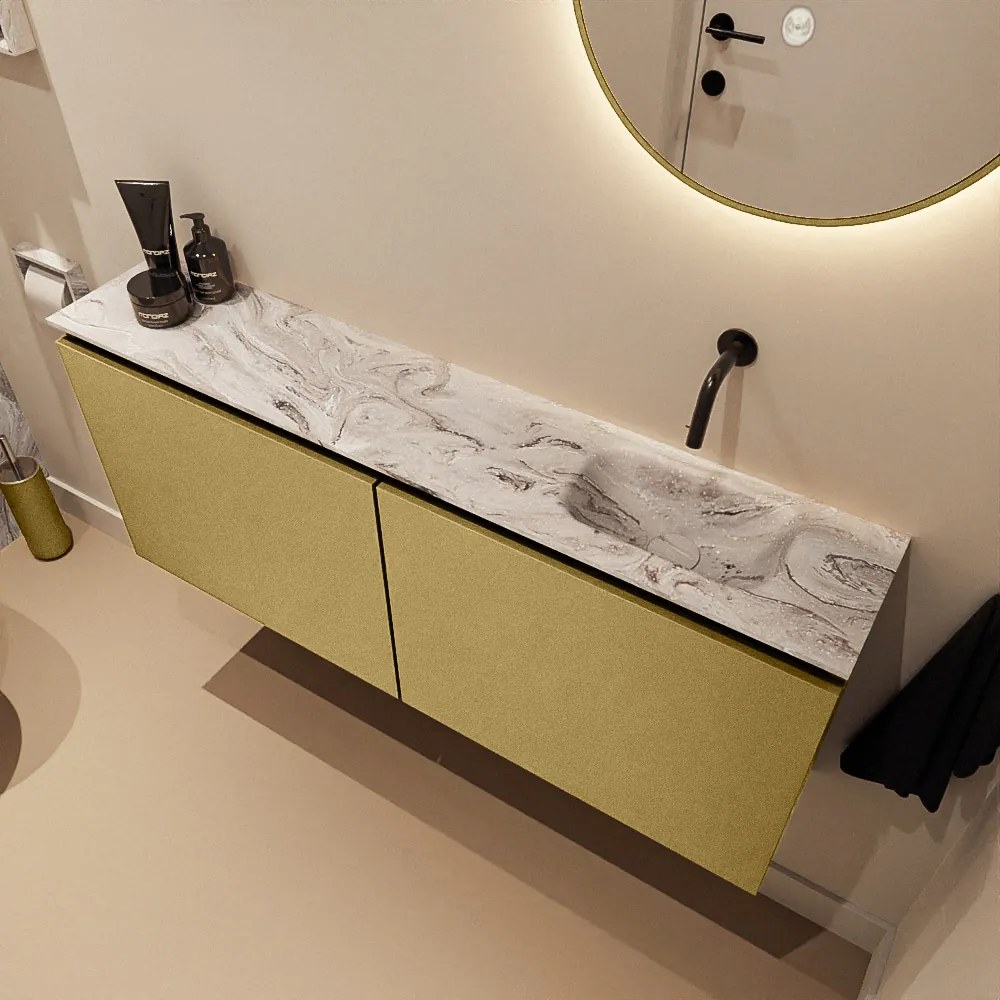 Mondiaz Ture DLux toiletmeubel 120cm oro met wastafel glace rechts zonder kraangat